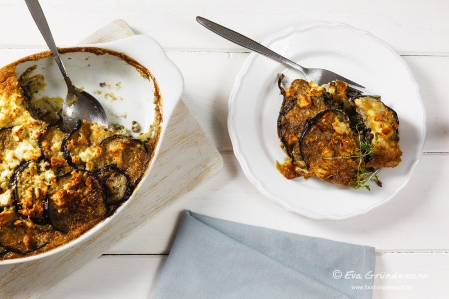 Vegetarisches Moussaka mit Linsen