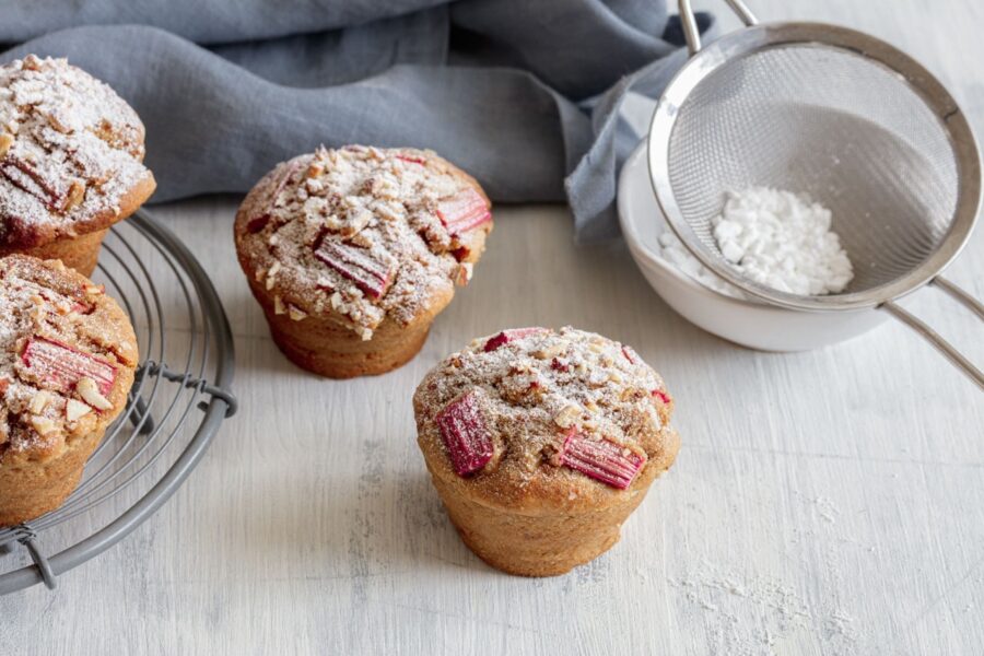 Vegane Rhabarber Muffins